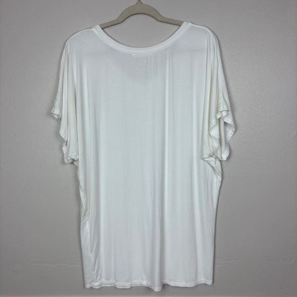 Sivana Bamboo Dolman Short Sleeve Tunic Tee Size XL White Soft Sustainable - Picture 13 of 14
